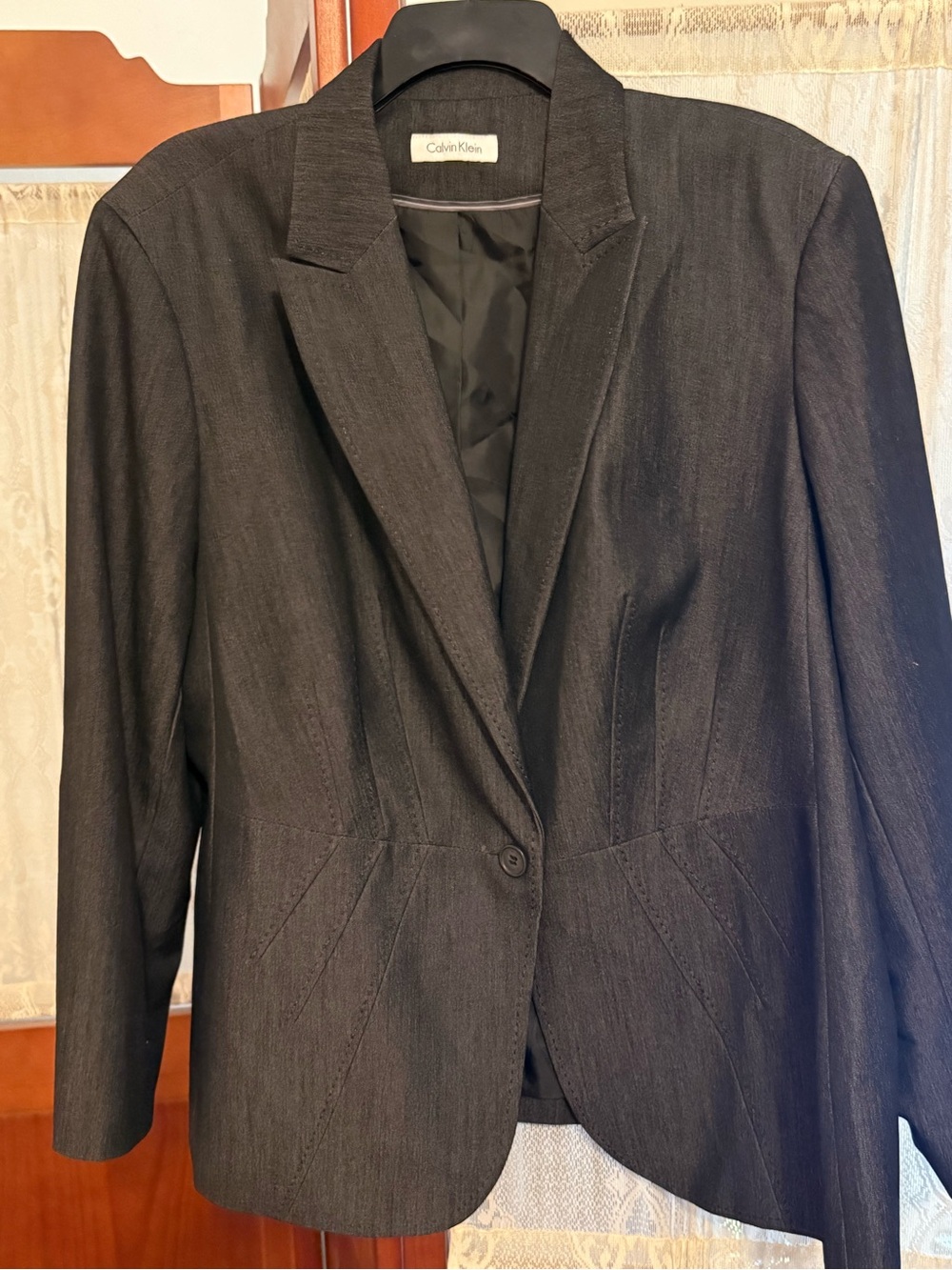 Calvin Klein Charcoal Gray Single-Button Tailored Suit